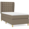 Image de vidaXL Lit boxspring avec matelas Taupe 90x190 cm Tissu