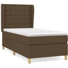 Image de vidaXL Lit boxspring avec matelas brun foncé 100x200 cm Tissu