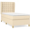 Image de vidaXL Lit boxspring avec matelas Crème 100x200 cm Tissu