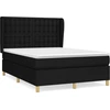 Image de vidaXL Lit boxspring avec matelas noir 140x190 cm Tissu