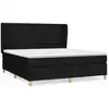 Image de vidaXL Lit boxspring avec matelas noir 160x200 cm Tissu