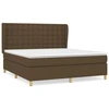 Image de vidaXL Lit boxspring avec matelas brun foncé 160x200 cm Tissu