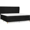 Image de vidaXL Lit boxspring avec matelas noir 200x200 cm tissu