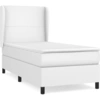 Image de vidaXL Lit boxspring avec matelas blanc 80x200 cm similicuir