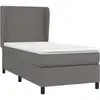 Image de vidaXL Lit boxspring avec matelas Gris 90x190 cm simili-cuir