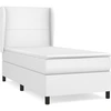 Image de vidaXL Lit boxspring avec matelas blanc 90x200 cm similicuir