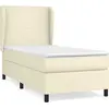 Image de vidaXL Lit boxspring avec matelas Crème 100x200 cm simili-cuir