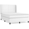 Image de vidaXL Lit boxspring avec matelas blanc 140x190 cm similicuir