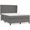 Image de vidaXL Lit Boxspring avec matelas Gris 140x200 cm Similicuir