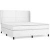 Image de vidaXL Lit boxspring avec matelas blanc 160x200 cm similicuir