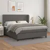 Image de vidaXL Lit boxspring avec matelas Gris 160x200 cm simili-cuir