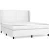 Image de vidaXL Lit boxspring avec matelas blanc 180x200 cm similicuir