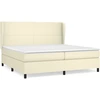 Image de vidaXL Lit boxspring avec matelas Crème 200x200 cm simili-cuir