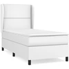 Image de vidaXL Lit boxspring avec matelas blanc 100x200 cm similicuir