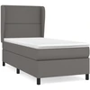 Image de vidaXL Lit boxspring avec matelas Gris 100x200 cm similicuir