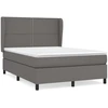 Image de vidaXL Lit Boxspring avec matelas Gris 140x200 cm Similicuir
