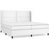 Image de vidaXL Lit boxspring avec matelas blanc 200x200 cm similicuir