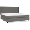 Image de vidaXL Lit boxspring avec matelas Gris 200x200 cm simili-cuir
