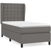 Image de vidaXL Lit boxspring avec matelas Gris 90x190 cm simili-cuir