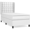 Image de vidaXL Lit boxspring avec matelas blanc 90x200 cm similicuir