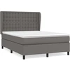 Image de vidaXL Lit Boxspring avec matelas Gris 140x200 cm Similicuir