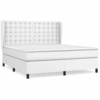 Image de vidaXL Lit boxspring avec matelas blanc 180x200 cm similicuir
