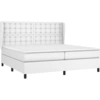 Image de vidaXL Lit boxspring avec matelas blanc 200x200 cm similicuir