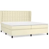 Image de vidaXL Lit boxspring avec matelas Crème 200x200 cm simili-cuir