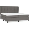 Image de vidaXL Lit boxspring avec matelas Gris 200x200 cm simili-cuir
