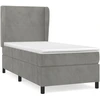 Image de vidaXL Lit boxspring avec matelas gris clair 80x200 cm velours