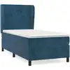 Image de vidaXL Lit boxspring avec matelas bleu foncé 100x200 cm velours