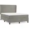 Image de vidaXL Lit boxspring avec matelas gris clair 140x190 cm velours