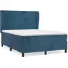 Image de vidaXL Lit boxspring avec matelas bleu foncé 140x190 cm velours