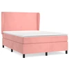Image de vidaXL Lit boxspring avec matelas rose 140x190 cm velours