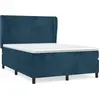 Image de vidaXL Lit boxspring avec matelas bleu foncé 140x200 cm velours
