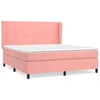 Image de vidaXL Lit boxspring avec matelas rose 160x200 cm velours