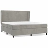 Image de vidaXL Lit boxspring avec matelas gris clair 180x200 cm velours