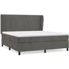 Image de vidaXL Lit boxspring avec matelas gris foncé 180x200 cm velours