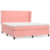 Image de vidaXL Lit boxspring avec matelas rose 180x200 cm velours