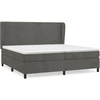 Image de vidaXL Lit boxspring avec matelas gris foncé 200x200 cm velours