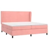 Image de vidaXL Lit boxspring avec matelas rose 200x200 cm velours