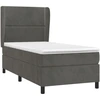 Image de vidaXL Lit boxspring avec matelas gris foncé 90x190 cm velours