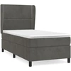 Image de vidaXL Lit boxspring avec matelas gris foncé 100x200 cm velours