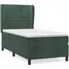 Image de vidaXL Lit boxspring avec matelas vert foncé 100x200 cm velours