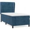 Image de vidaXL Lit boxspring avec matelas bleu foncé 100x200 cm velours