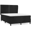 Image de vidaXL Lit boxspring avec matelas noir 140x200 cm velours