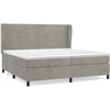 Image de vidaXL Lit boxspring avec matelas gris clair 200x200 cm velours
