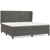 Image de vidaXL Lit boxspring avec matelas gris foncé 200x200 cm velours