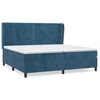 Image de vidaXL Lit boxspring avec matelas bleu foncé 200x200 cm velours