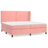 Image de vidaXL Lit boxspring avec matelas rose 200x200 cm velours